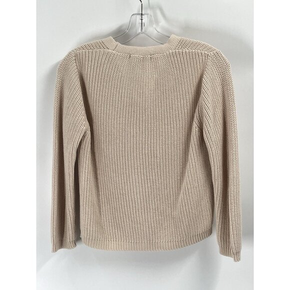 Serendipity Organics Cardigan Cropped Knit Ribbed Button Cream Sz XS Classic - Picture 5 of 5